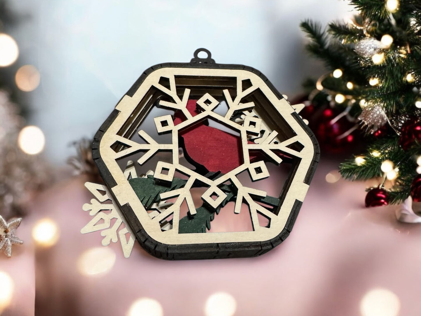 Cardinal 3D Hand Made Christmas Ornament
