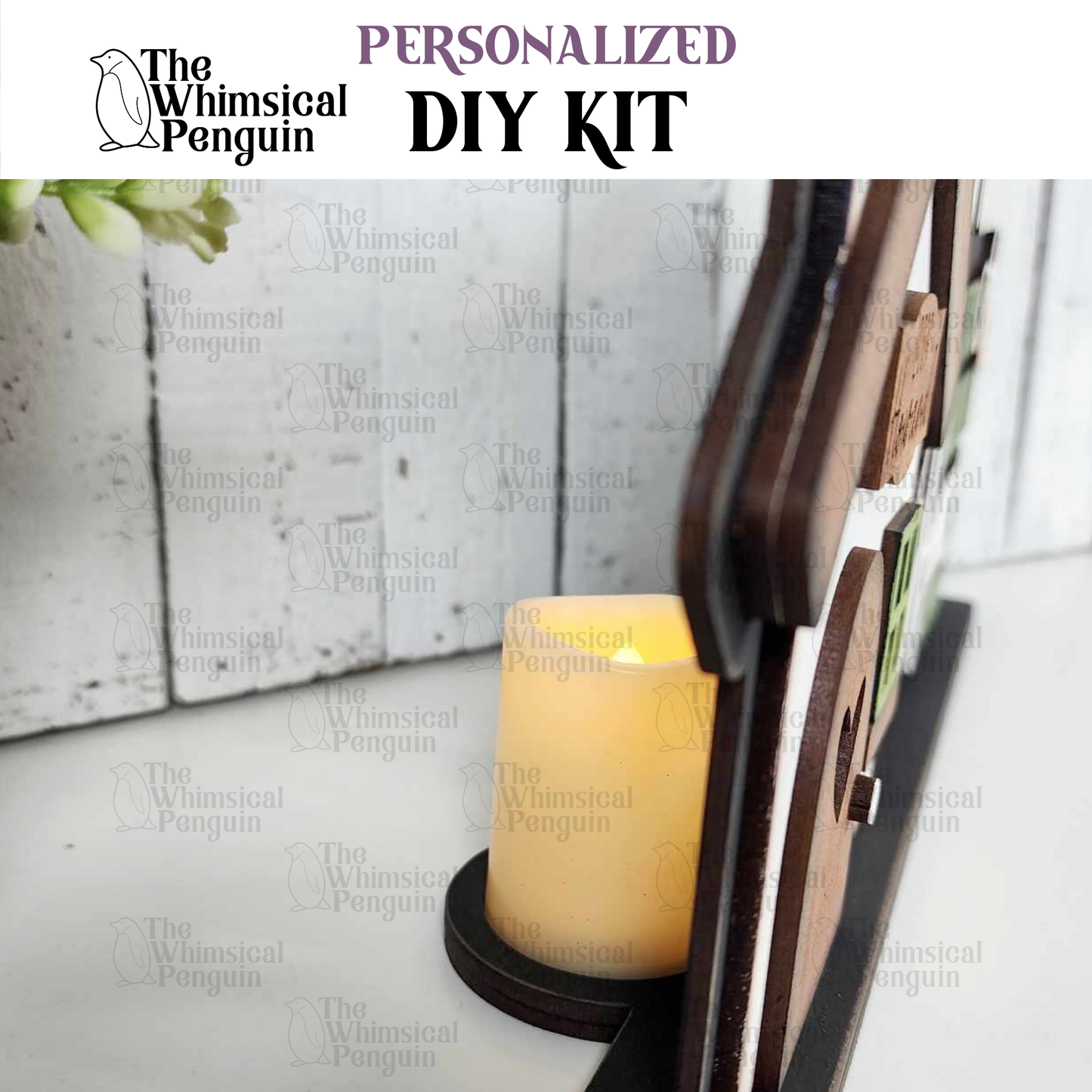Personalized DIY Kit Family Home Votive Holder