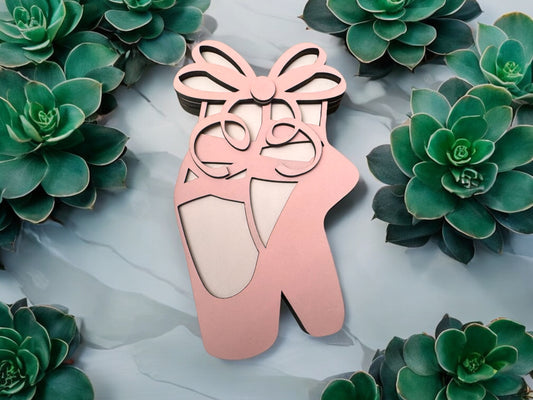 Wooden Pointe Shoes Gift Card Holder