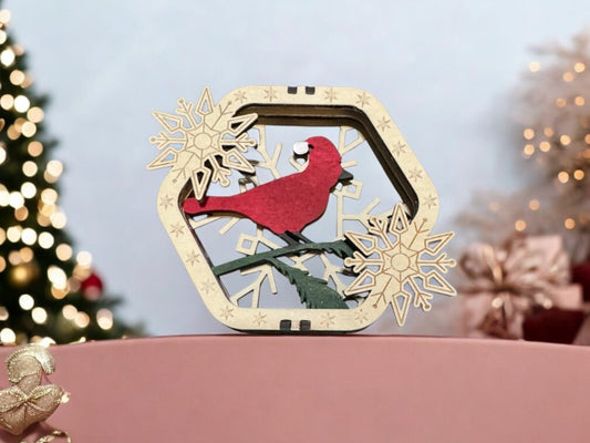Cardinal 3D Hand Made Christmas Ornament