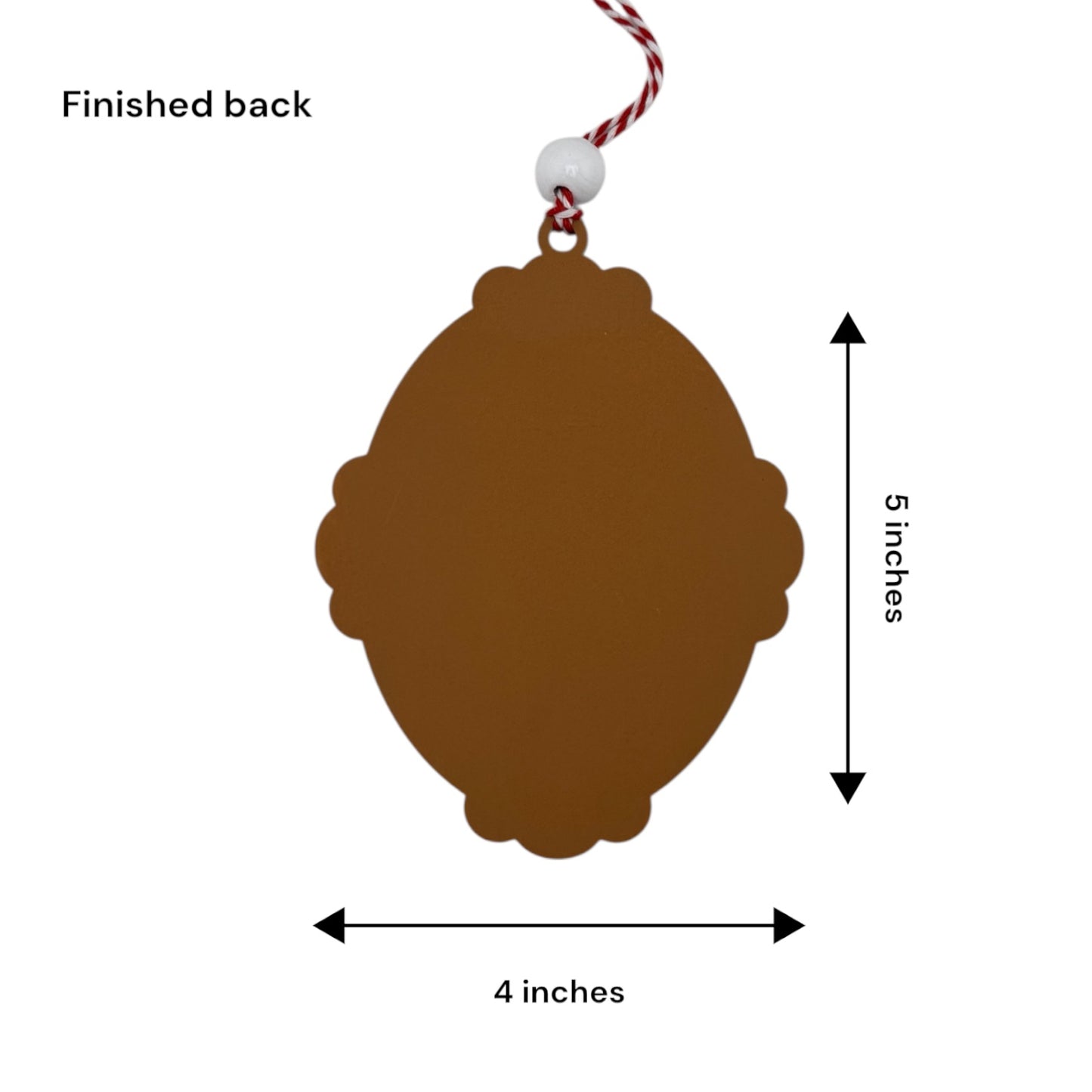 Hand-Painted Reindeer Christmas Ornament – Cute Holiday Deer with Heart and Holly – Rustic Woodland Tree Décor